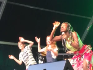 LORNOAR playing with children on stage - in Huesca - Spain